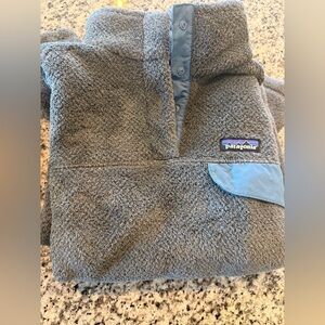 Patagonia Charcoal Fleece with Blue Trim